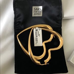 NWT 24k Gold Plated Heart Earrings